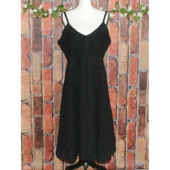 Luciano Dante Ladies L Little Black Lace Dress Sleeveless Romantic Whimsey Goth - Picture 1 of 7